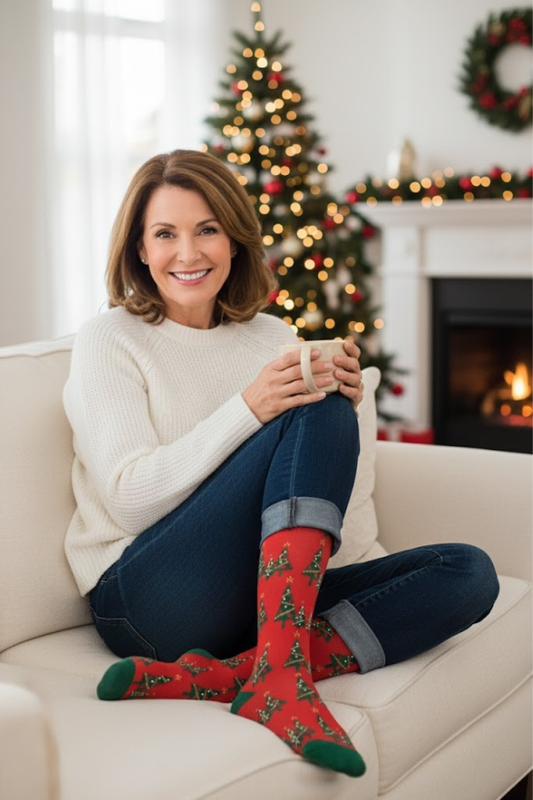 Çam Ağacı Desenli Kompresyon Çorapları